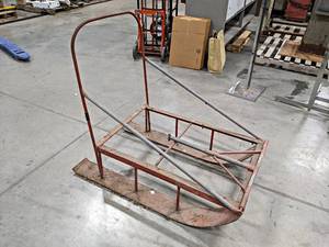 lot 761 image: Vintage Homemade Ski Sled - Overall about 45 x 27 x 38 - NO SHIPPING