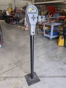 lot 927 image: PARK-O-METER Parking Meter - No Keys, Works According to Seller - Measures 57-12 Tall on Stand - NO SHIPPING
