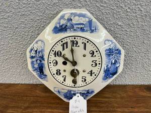 Miller Blue & White Dutch Figures Clock