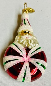 lot 349 image: Christopher Radko Peppermint Santa Ornament