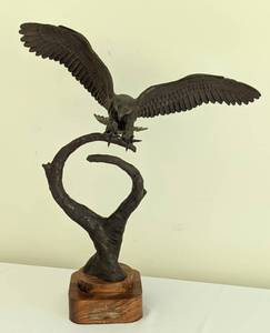 lot 60 image: Bronze Eagle Sculpture by S.A. Efron