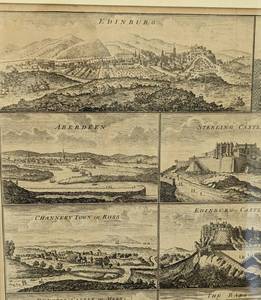 lot 62 image: Framed Vintage Etching Print of Castles in Scotland