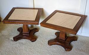 lot 71 image: Pair of Vintage Low Marble Topped Side Tables