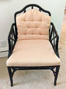 lot 81 image: Black Bamboo Style Armchair