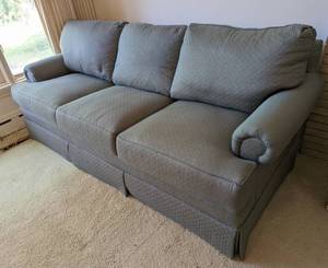 lot 86 image: Pale Blue Henredon Down Filled Sofa