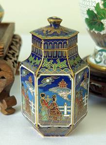 lot 91 image: Cloisonn Ashtray, Vase and Petite Jar