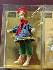 lot 143 image: Vintage Koestel Wax Ornaments Koestel Wax Alice in Wonderland Ornament and More