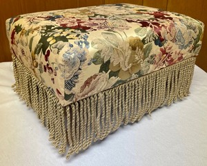 lot 319 image: Floral and Fringed Footstool