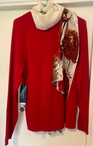 lot 373 image: New Red Ralph Lauren Sweater with Scarf