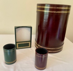 lot 383 image: Scully and Scully Office Accessories includes Scully and Scully Wastebasket, Pencil Cup and More