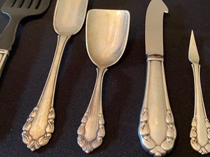 lot 115 image: Variety of Georg Jensen Lily of the Valley Sterling Silver Utensils including a Georg Jensen Nut Pick