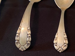 lot 114 image: Three Georg Jensen Sterling Silver Lily of the Valley Serving Utensils