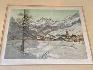 lot 109 image: Vintage Colored European Etching Print by Hans Figura (1898-1978).