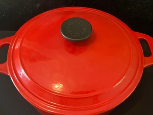 lot 404 image: Martha Stewart Red Cast Iron Stock Pot