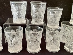 lot 389 image: Set of 11 Vintage Mosser Inverted Thistle Tumblers