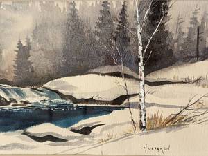 lot 177 image: Framed Scenic Watercolor by Herb Hultgren