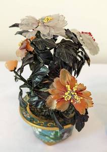 lot 198 image: Small Cloisonn Vase and Gem Tree