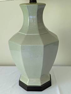 lot 421 image: Pale Green Ceramic Table Lamp