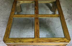 lot 424A image: Vintage Glass Topped Coffee Table