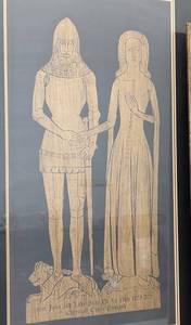 lot 442 image: Three Framed Vintage Brass Rubbings