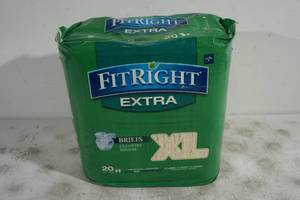 lot 97 image: FitRight Extra Disposable XL Briefs - 20 Count