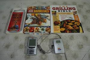 lot 184 image: Grilling Digital Thermometer plus Grilling Books