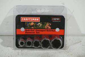 lot 191 image: NEW Craftsman 5 Piece Bolt-Out Damaged BoltNut Remover Set