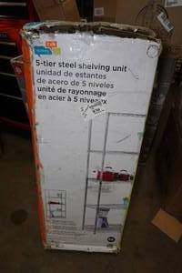 lot 133 image: Honey Can Do 5 Tier Chrome Storage Shelf