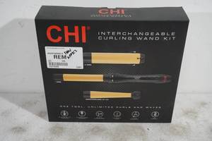 lot 51 image: NEW CHI Interchangeable Curling Wand Kit