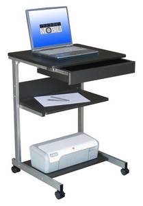 lot 203 image: NEW Techni Mobili Rolling Laptop Cart with Storage