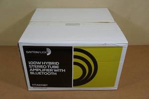 lot 1 image: Dayton Audio 100W Hybrid Stereo Tube Amplifier with Bluetooth - HTA100BT
