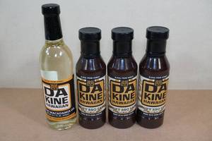 lot 9 image: Da Kine Hawaiian Smokey BBQ Sauce and Garlic Macadamia Oil - 12 Oz Each