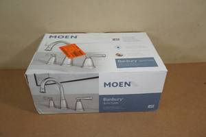 lot 57 image: Moen Banbury Widespread Bathroom Faucet - Brushed Nickel Finish