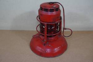 lot 129 image: Vintage Embury Traffic Gard Railroad Lantern with Original Red Globe