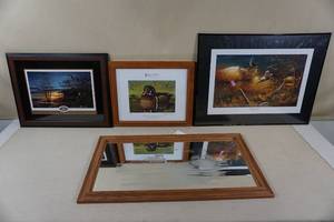 lot 157 image: Assorted Wildlife Art - Mirror, Framed Prints