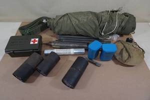 lot 236 image: Assorted Military Items - First Aid, Grenade Tubes