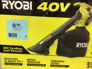 RYOBI 40V Vac Attack Cordless Leaf VacuumMulcher tool only used  Customer Returns See Pictures