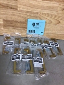 GlideRite 5 in. Brass Gold Solid Square Slim Cabinet Bar Pull (10-Pack) Customer Returns See Pictures