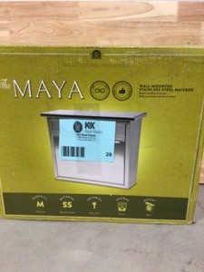 Architectural Mailboxes Maya Silver, Medium, Steel, Locking, Wall Mount Mailbox Customer Returns See Pictures