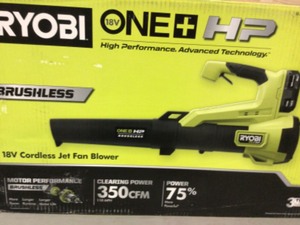 RYOBI ONE HP 18V Brushless 110 MPH 350 CFM Cordless Variable-Speed Jet Fan Leaf Blower w 4.0 Ah Battery and Charger Customer Returns See Pictures
