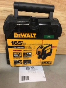 165 ft. Red Self-Leveling 5-Spot & Horizontal Line Laser Level with (3) AA Batteries & Case by DEWALT Customer Returns See Terms on Auction