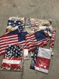 Lot of Ameruican Flags Customer Returns See Pictures See Terms on Auction