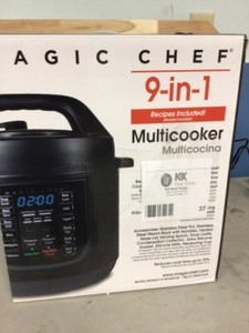 9-in-1 6 Qt. Matte Black Electric Multi-Cooker with Recipe Book by Magic Chef Customer Returns See Pictures See Terms on Auction