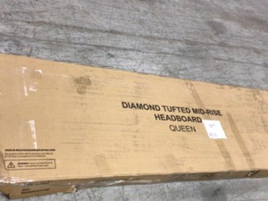 Diamond tufted Mid-Rise Headboard Queen Customer Returns See Pictures See Terms on Auction