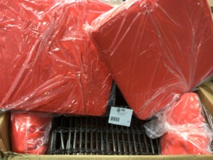Dark Brown 3-Piece Patio Wicker Outdoor Rocking Chair Set with Orange Cushions and Pillows by VEIKOUS Customer Returns See Pictures See Terms on Auction