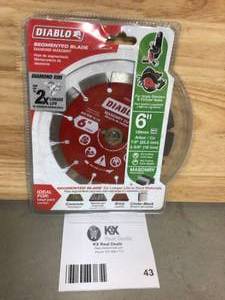 6 in. Diamond Segmented Cut-Off Discs for Masonry by DIABLO&nbspCustomer Returns See Pictures See Terms on Auction