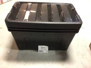 70 Qt. Stack and Pull Nesting Storage Bin in Black (3-Pack) by IRIS USA Customer Returns See Pictures See Terms on Auction