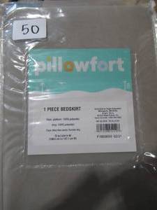 lot 50 image: Simple Pleat Bedskirt - Pillowfort-Full, Gray