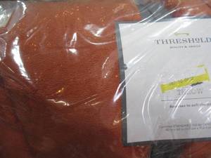 lot 52 image: Solid Plush Throw Blanket with Sherpa Reverse Orange - Threshold