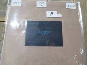 lot 19 image: Concierge Collection Bed Sheets-6 Piece, Beige-Twin XL